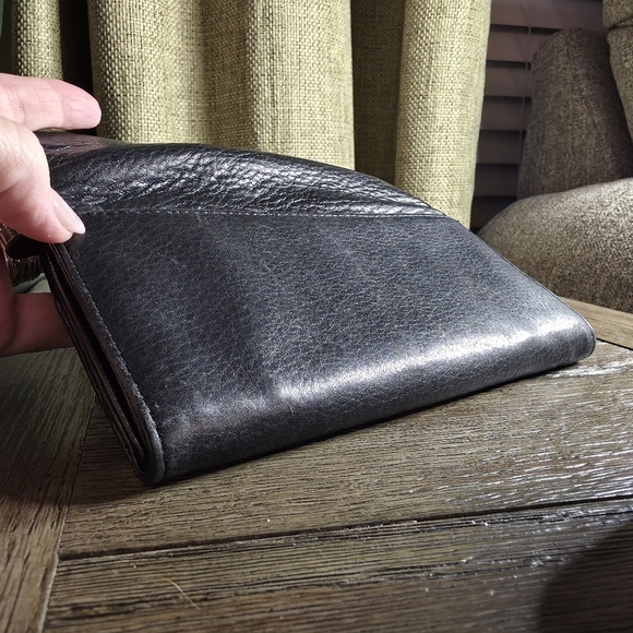 Michael Kors Black Leather MK Logo Wallet Clutch - Picture 7 of 10